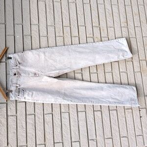 Calvin Klein Straight-Leg High Waist Jeans mottled cream and brown Size 29